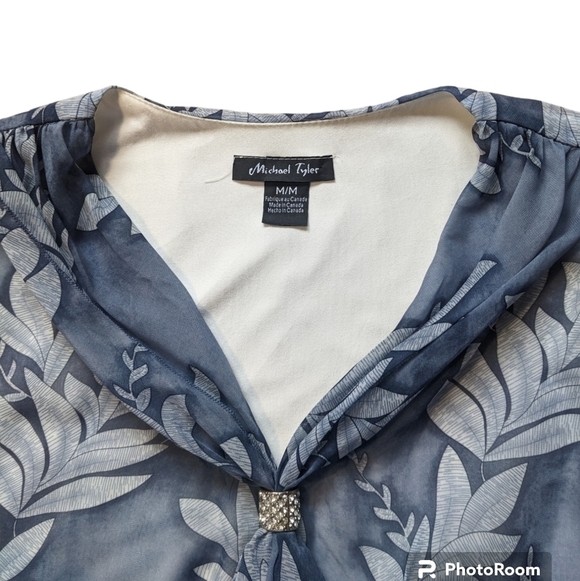 Micheal Tyler women's summer formal floral blue dress size m. High low style - Picture 4 of 7